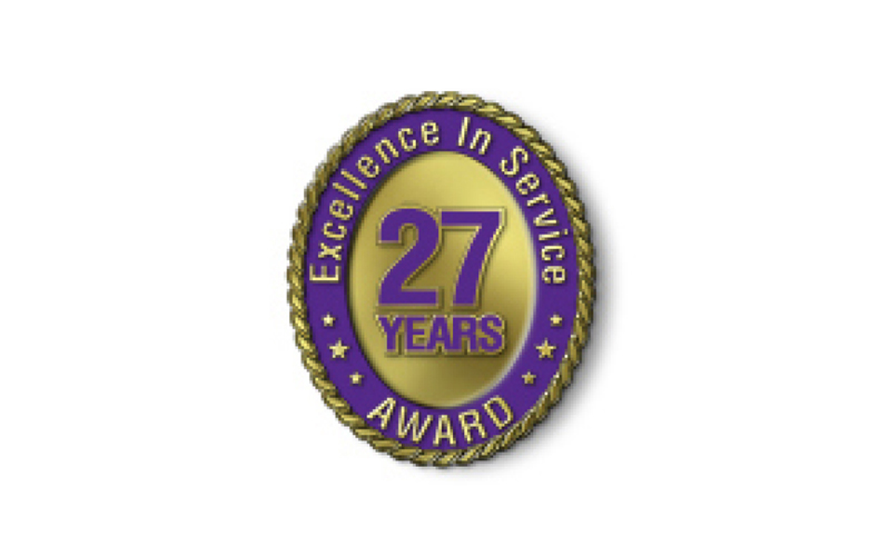Excellence in Service - 27 Year Award